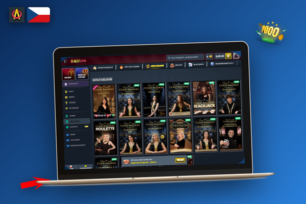 Allyspin Casino pro počítač s herní lobby v rozlišení Full HD na monitoru
