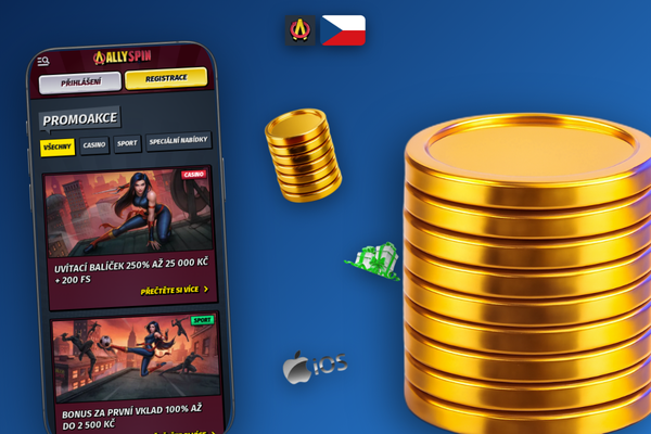 Pojištění akumulátoru v Allyspin Casino zobrazené na mobilním tiketu v sázkovém baru
