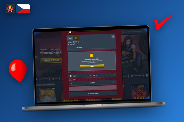 Formulář pokladny Allyspin Casino pro zadání výběru peněz krok za krokem