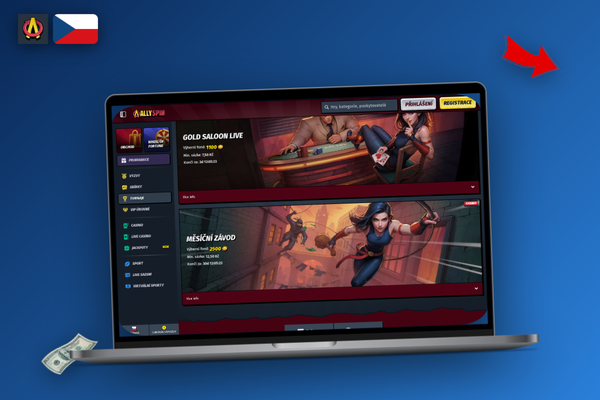 Rychlé přihlášení do Allyspin Casino na notebooku a mobilu s otiskem prstu