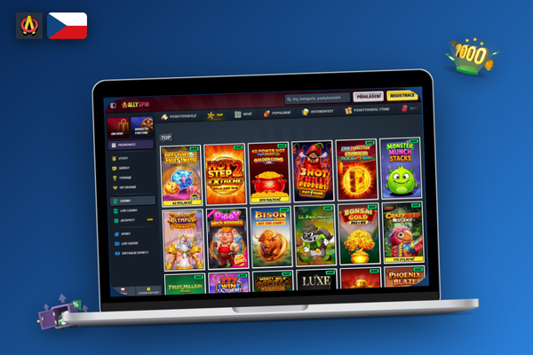 Přihlašovací obrazovka Allyspin Casino pro počítač synchronizovaná s mobilem